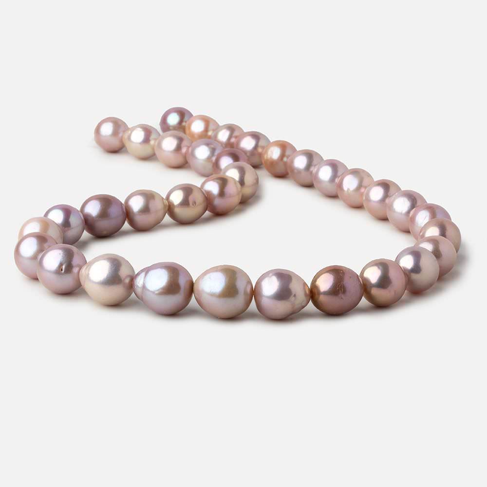 Tri Color Baroque straight drilled Freshwater Pearls 16 inch 11x10-12x14mm - Beadsofcambay.com