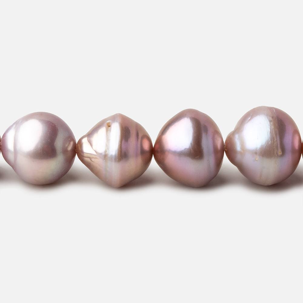 Tri Color Baroque straight drilled Freshwater Pearls 16 inch 38 pearls 11mm 12mm A - Beadsofcambay.com