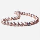 Tri Color Baroque straight drilled Freshwater Pearls 16 inch 38 pearls 11mm 12mm A - Beadsofcambay.com