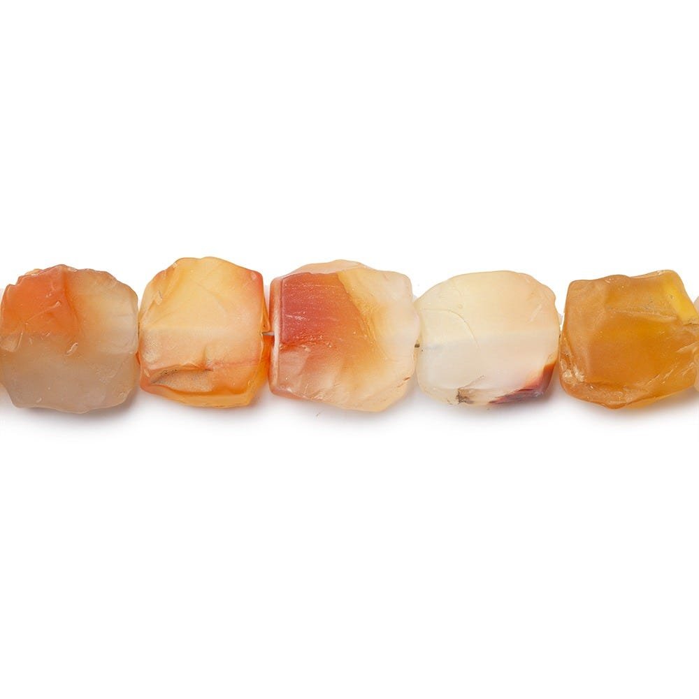 Tropical Fruit Agate Beads Tumbled Hammer Faceted Square - Beadsofcambay.com