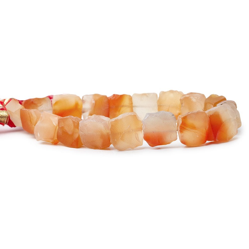 Tropical Fruit Agate Beads Tumbled Hammer Faceted Square - Beadsofcambay.com