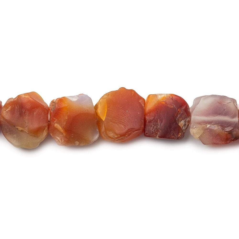 Tropical Mango Agate Beads Tumbled Hammer Faceted Square - Beadsofcambay.com