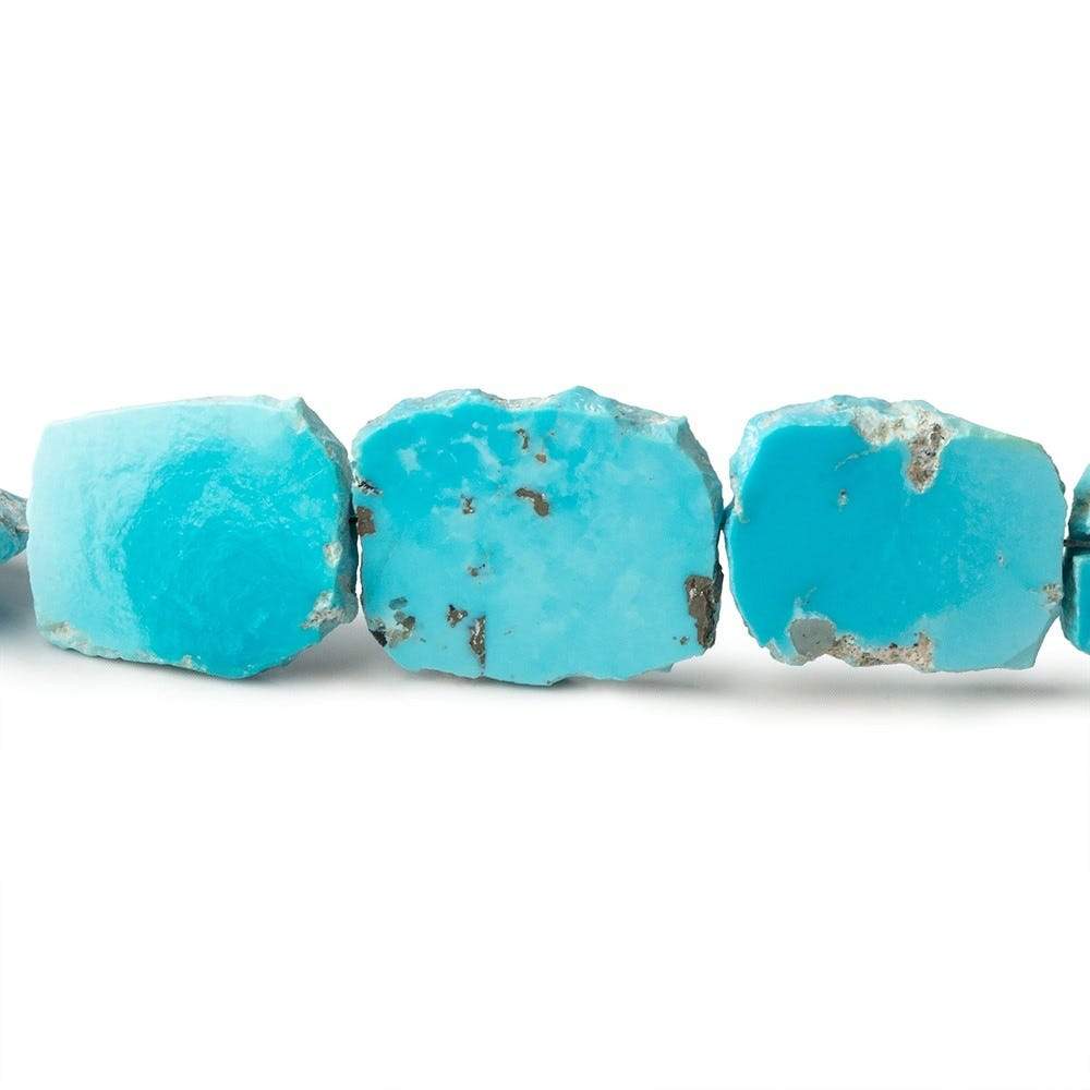 Turquoise Straight Drilled Slices 8 inch 15 Beads 12x10-14x12mm - Beadsofcambay.com