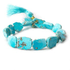 Turquoise Straight Drilled Slices 8 inch 15 Beads 12x10-14x12mm - Beadsofcambay.com