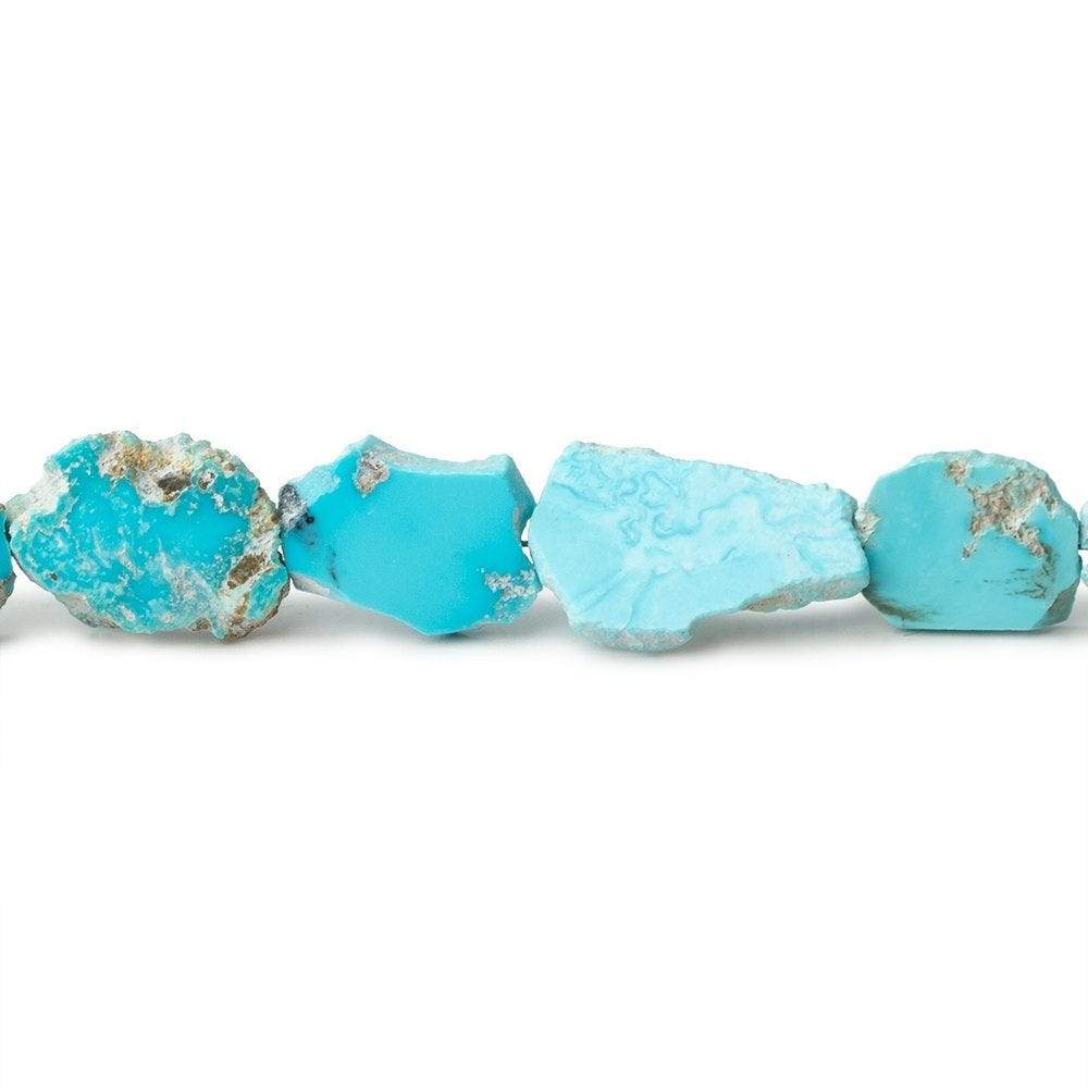 Turquoise Straight Drilled Slices 8 inch 19 beads 9x7-15x10mm - Beadsofcambay.com