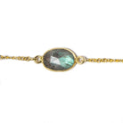 Vermeil Bezel Set Labradorite Chain - Beadsofcambay.com