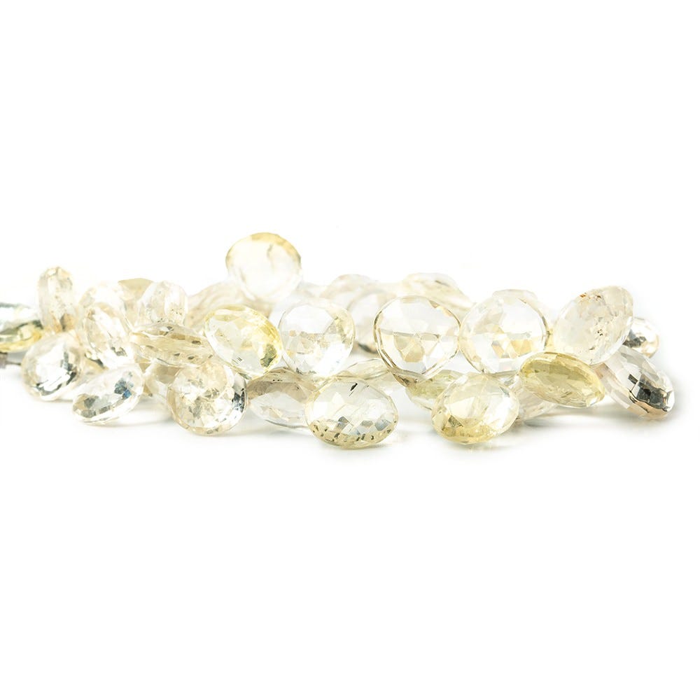 Yellow Scapolite Faceted Heart Briolette Beads AA Grade, 7.5 inch, 10x10x4-11x11x5mm, 46 pieces - Beadsofcambay.com