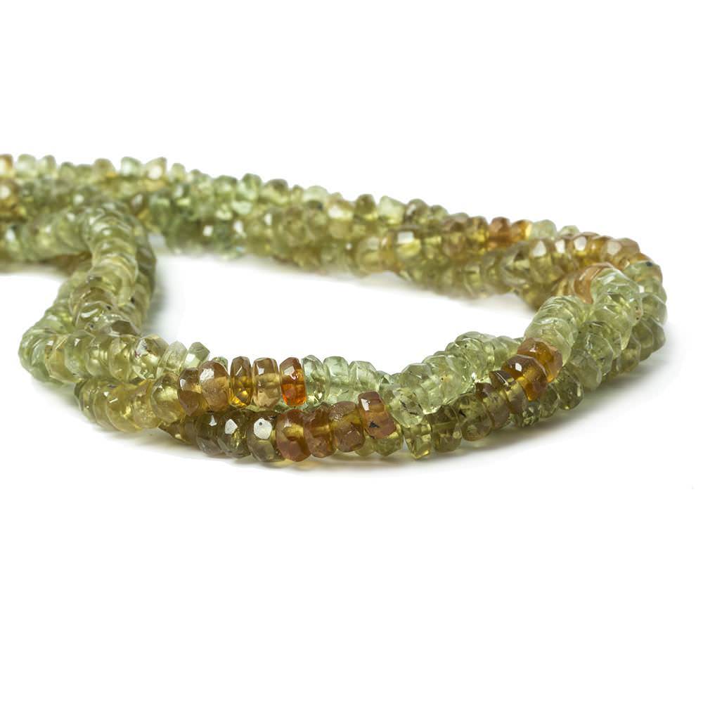 Yellowish Green Apatite Faceted Rondelle - Beadsofcambay.com