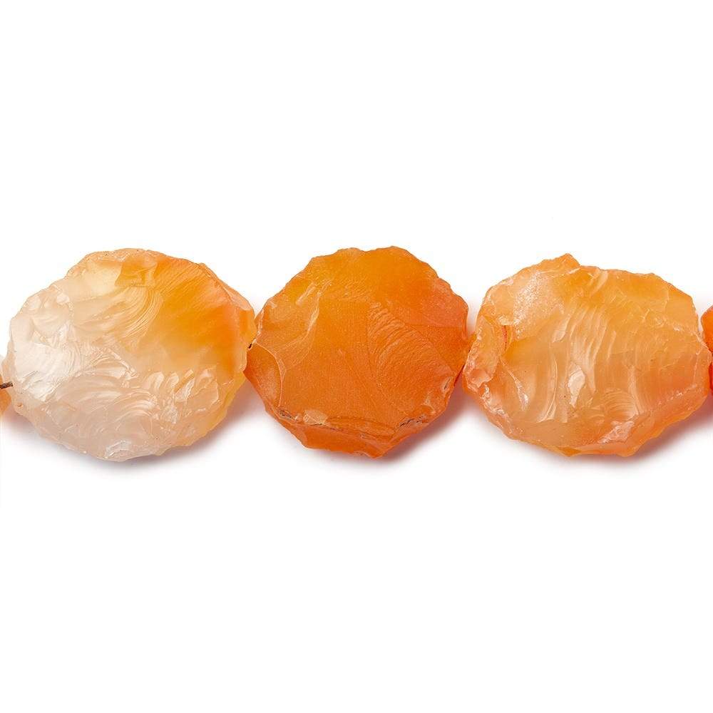 Yellowish Orange Agate Hammer Faceted Oval - Beadsofcambay.com